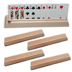 Wooden playing card holders set of 4 handmade pine