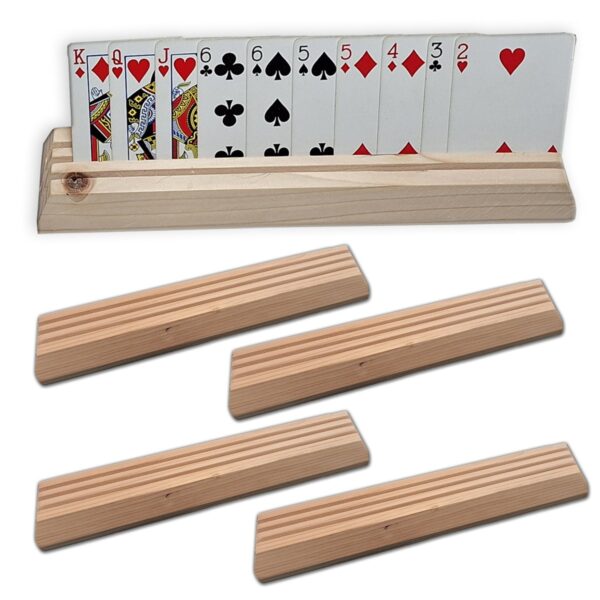 Set of 4 Wooden Playing Card Holders – Kip’s Wood Shop Handmade Organizer