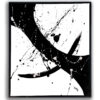 Broad Strokes black and white abstract framed canvas art by Deb’s Art Studio