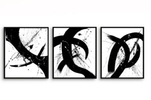 Monochrome Abstract Painting Collection – Broad Strokes, Monochrome Expression, Bold Impressions by Deb’s Art Studio