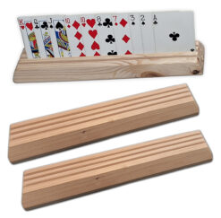 Wooden playing card holders set of 2 handmade organizer