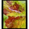 Yellow green orange abstract painting – framed acrylic canvas by Deb’s Art Studio